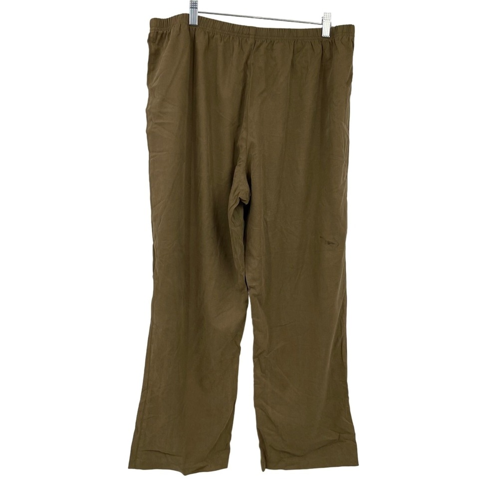Soft Surroundings Pants Womens XL Petite Brown Elastic Waist Lyocell Blend